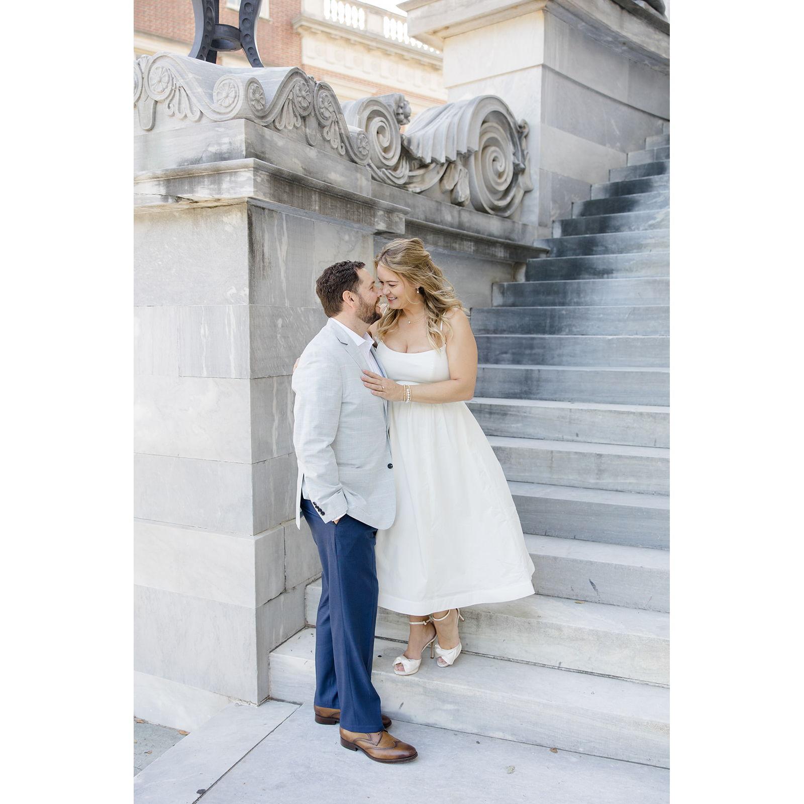 Engagement photos at the Merchantile Exchange in Old City