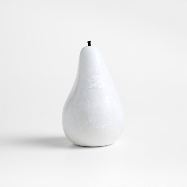 Tuscan Opal White Marble Decorative Pear