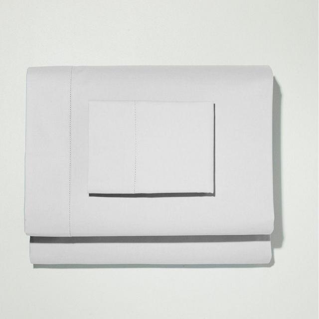 280-Thread-Count Pima Cotton Percale Sheet Set (1 set in White; 1 set in Silver Sand)