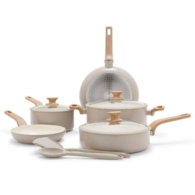 GreenPan Essence 10pc Healthy Ceramic Nonstick Cookware Set Taupe