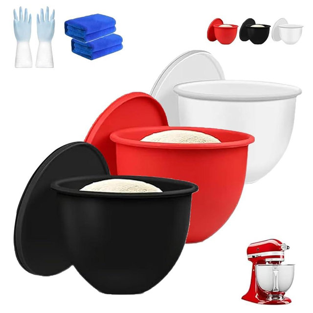 Silicone Kitchen Bowl Liner, Mixing Bowl Accessory & Baking Cooking Attachment Silicone Liner for KitchenAid 5-Quart Tilt-Head Stand Mixer (3*Mix)