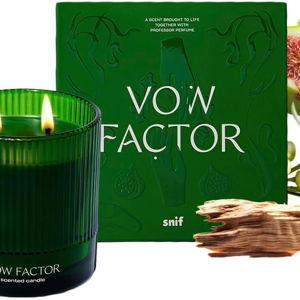 Vow Factor Luxury Scented Candle by Snif, Floral and Citrus Scent, 50+ Hours, 100% Cotton Fiber Wicks, Soy Wax Blend, Non-Toxic, Vegan, 8.5 oz