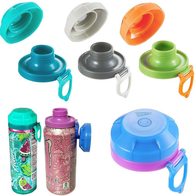 ORIGINAL CREATOR - DIPESI 4 Pack Magnetic Soda Can Lids – Reusable Airtight Can Covers, BPA-Free, Easy to Use, Keep Drinks Fresh & Bug/Dust Free, Fits Standard Cans, Great for BBQ, Beach & Party.