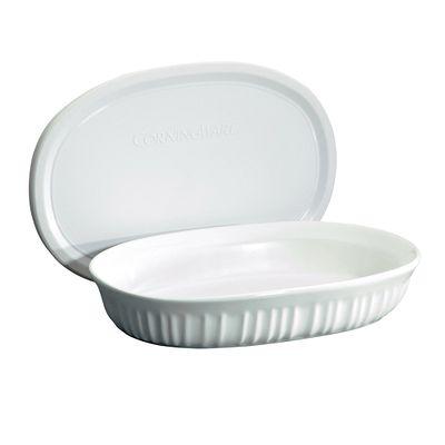 CorningWare®French White 23-ounce Oval Baking Dish with Lid