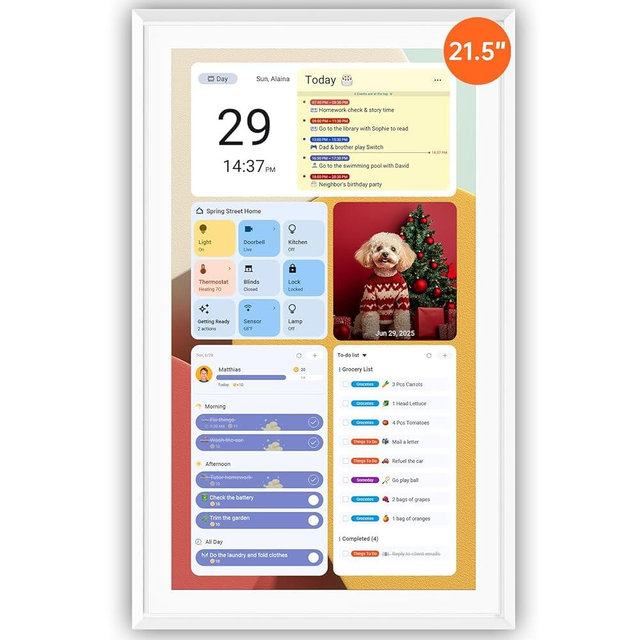 ApoloSign Digital Calendar: Electronic Calendar, Smart Touchscreen Interactive Display for Chore Chart, Family Schedules Planner, Supports All Apps via Google Play (White, 21.5-inch)