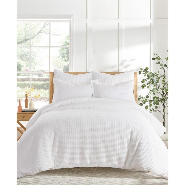Levtex Cloud Waffle Textured 3-Pc. Duvet Cover Set, Full/Queen