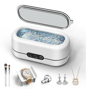 BYASKZIV Ultrasonic Jewelry Cleaner, 48KHz Ultrasonic Cleaner Machine for Jewelry, Eyeglasses, Rings, Watch Strap, Dentures-Dual Cleaning Modes, 304 Stainless Steel Tank