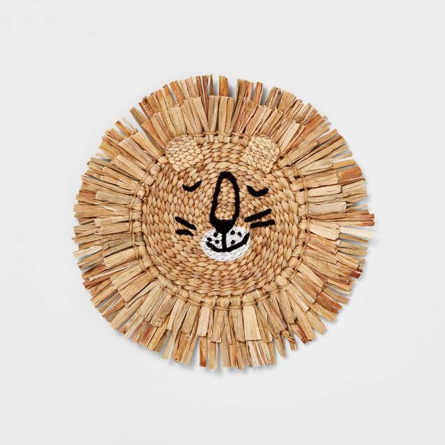 Water Hyacinth Lion Head Wall Décor Natural - Pillowfort™