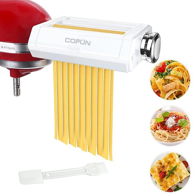 Pasta Maker Attachment for Kitchenaid Stand Mixer, Cofun 3 in 1 Pasta Machine Asseccories, Included Pasta Roller, Spaghetti Cutter, Fettuccine Cutter, Multifunctional Pasta Attachment for Kitchenaid