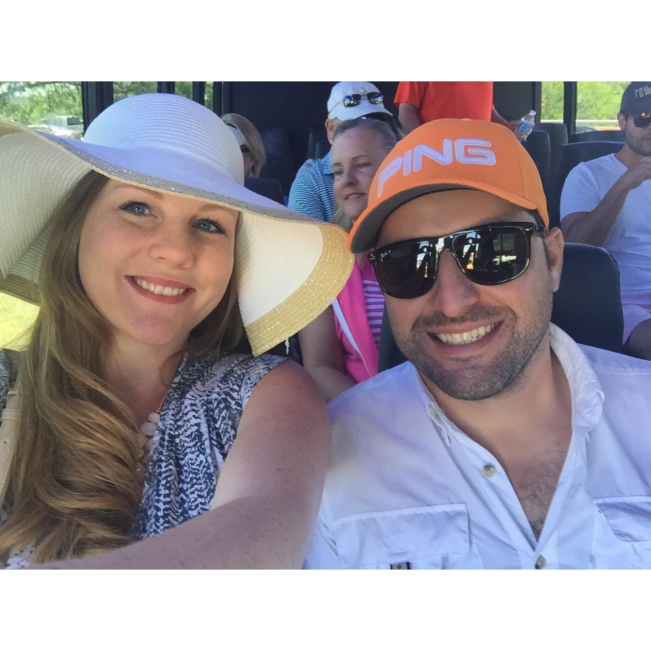 At the Byron Nelson tournament where we decided to name our baby boy Jordan after the one and only Jordan Spieth.