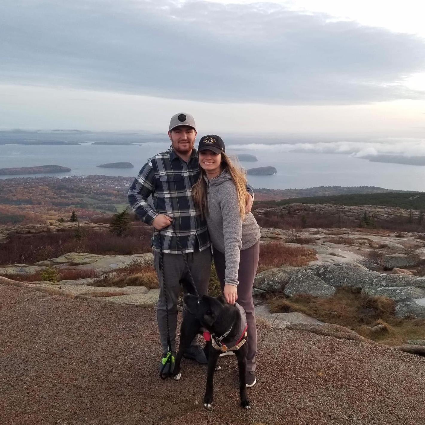 Sunrise on Cadillac Mountain. First camping trip for Charlie🏕️
