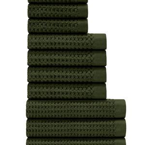 Waffle Bath Towel Move-In Set | Onsen® Color Forest Green