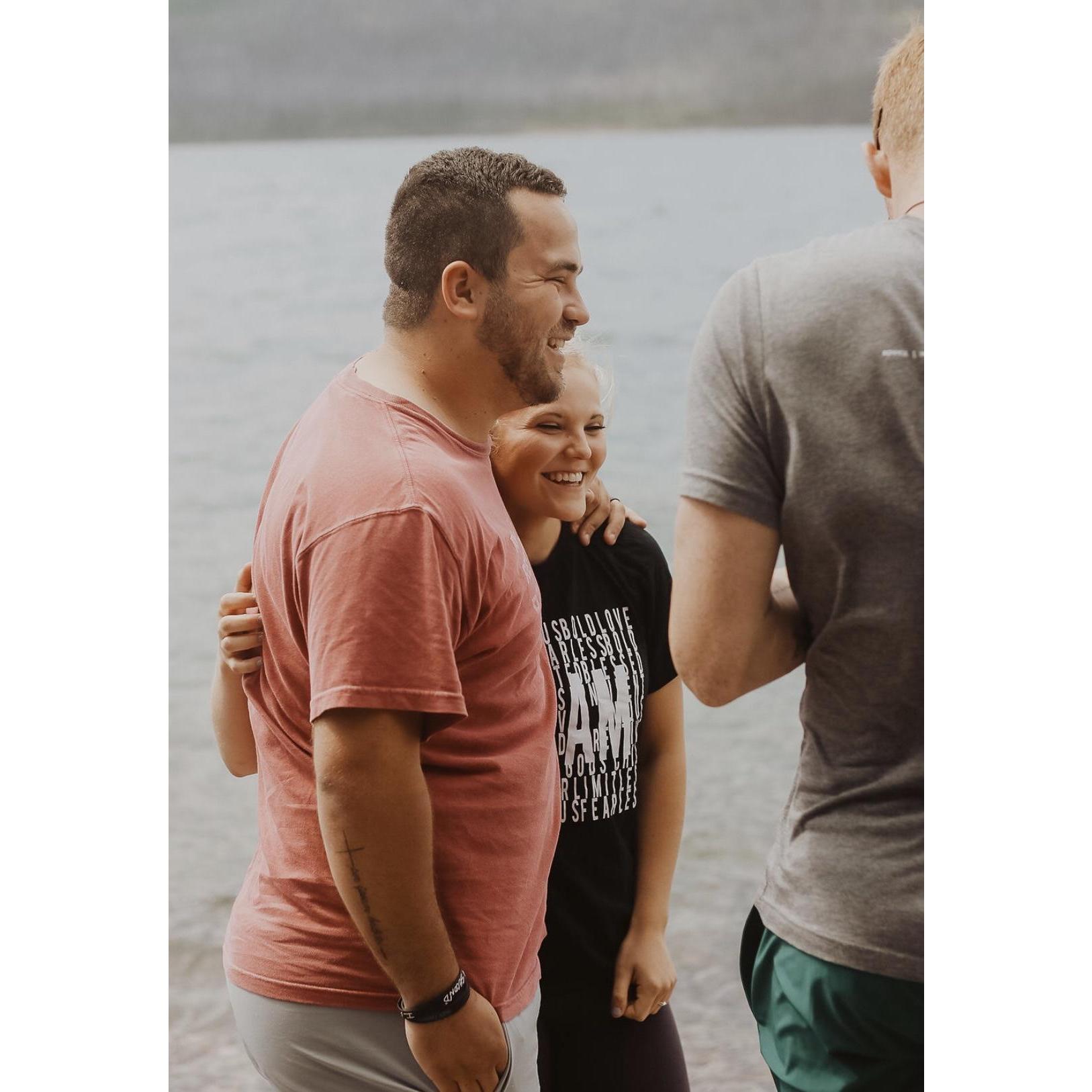 Summer 2019- we got rebaptized together in Glacier National park! It was a really special day for us both.