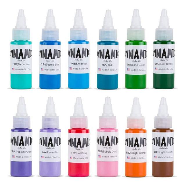 Dynamic Color Tattoo Ink Set of All 1 oz Circa 2003 Colors Made in USA Set 1