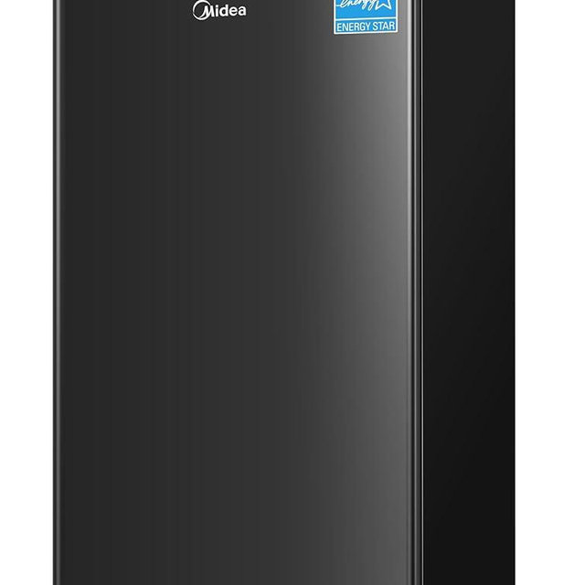 Midea MERM33S1ABB Mini Fridge, 3.3 Cu.ft Compact Fridge with Internal Light, Adjustable Thermostat, Reversible Door, Low Noise for Dorm, Office, Bedroom Black