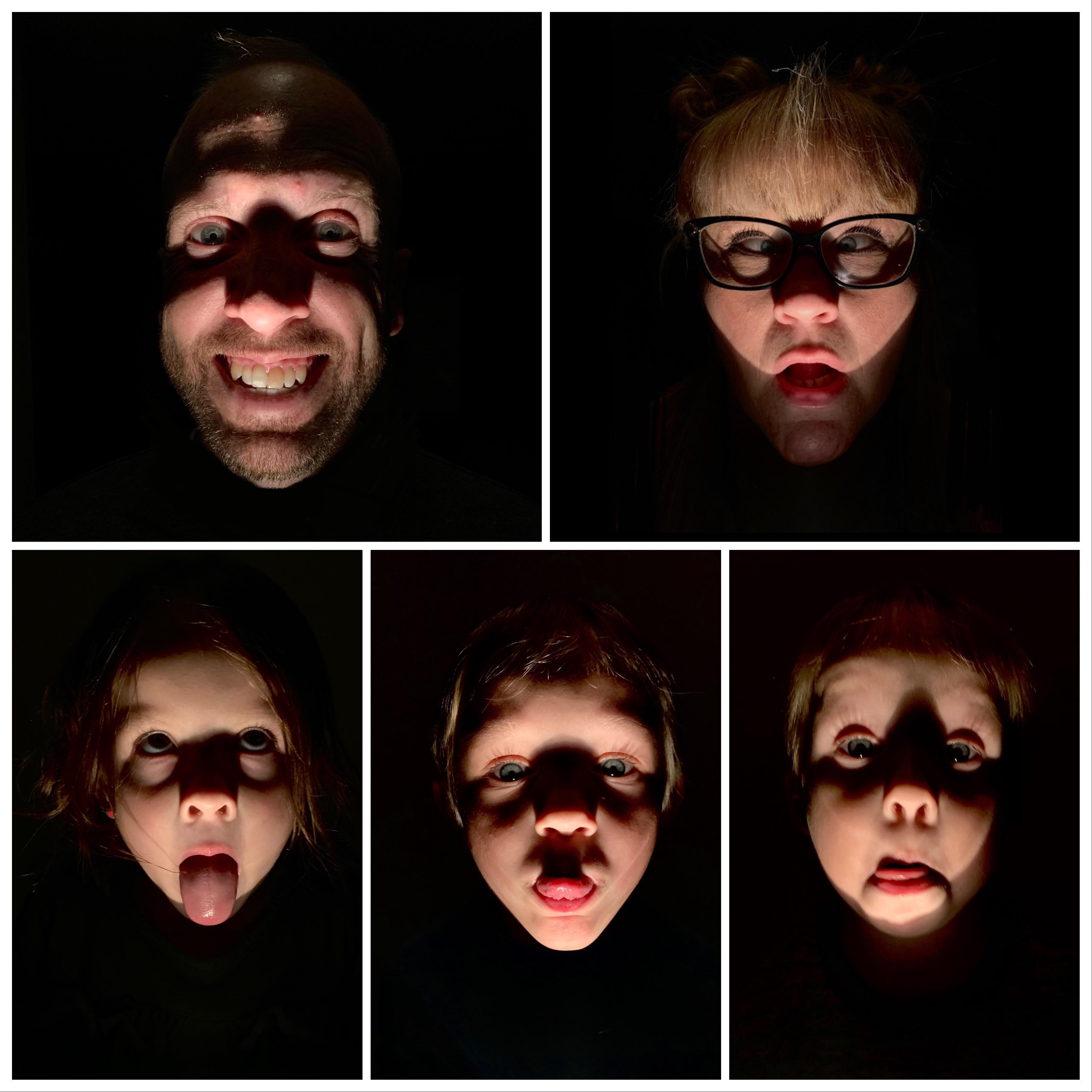 Creepy flashlight faces