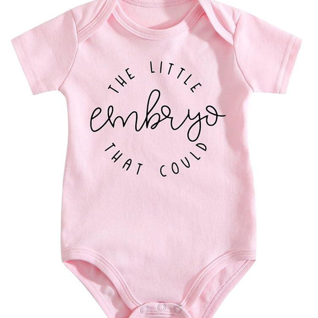 The Little Embryo That Could Announcement Bodysuit IVF Infant Romper Cute Letter Print Baby Coming