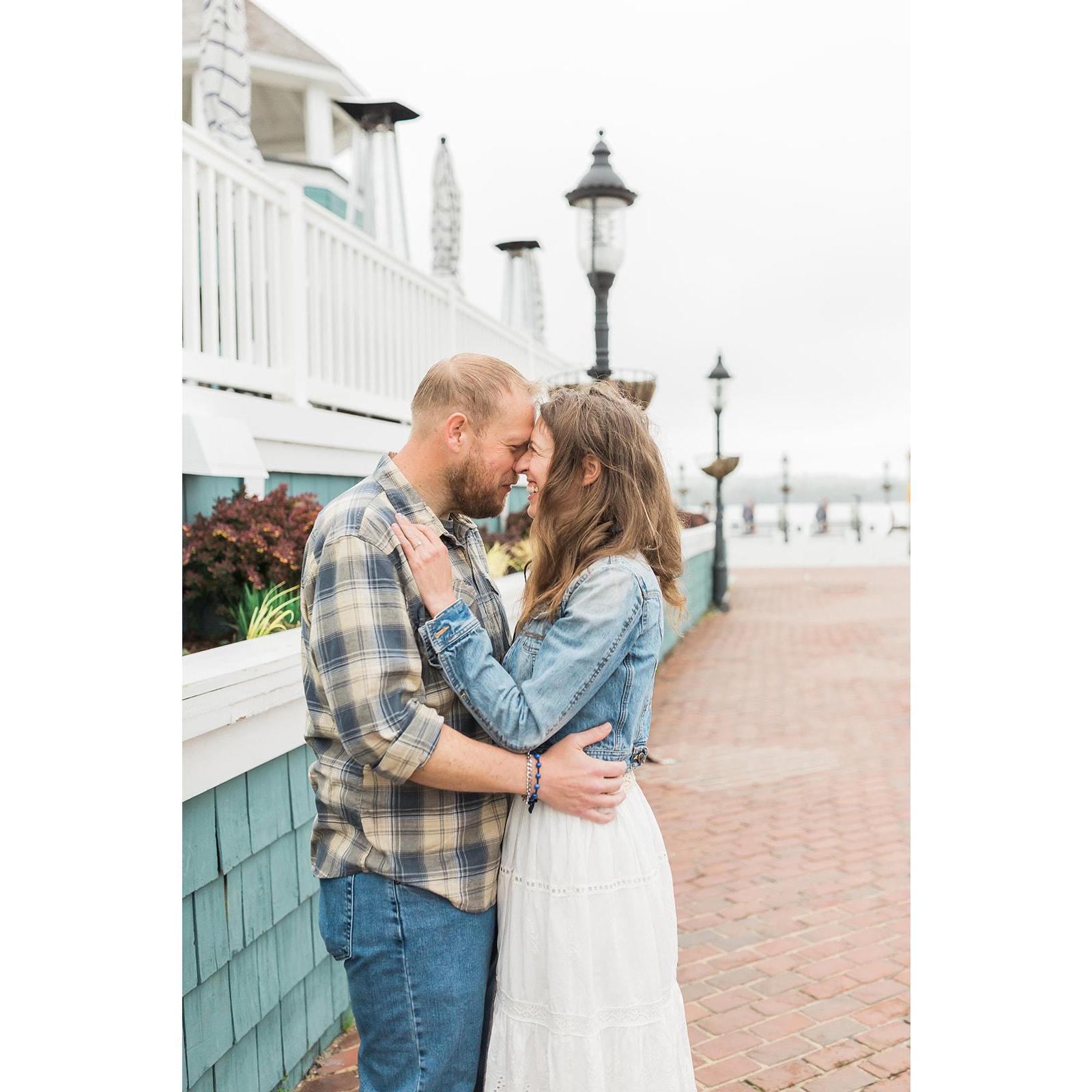 The wharf in the background was the same location, a year earlier, where Tom surprised Julia with a Valentine's Day dinner...and a visit from Colorado!