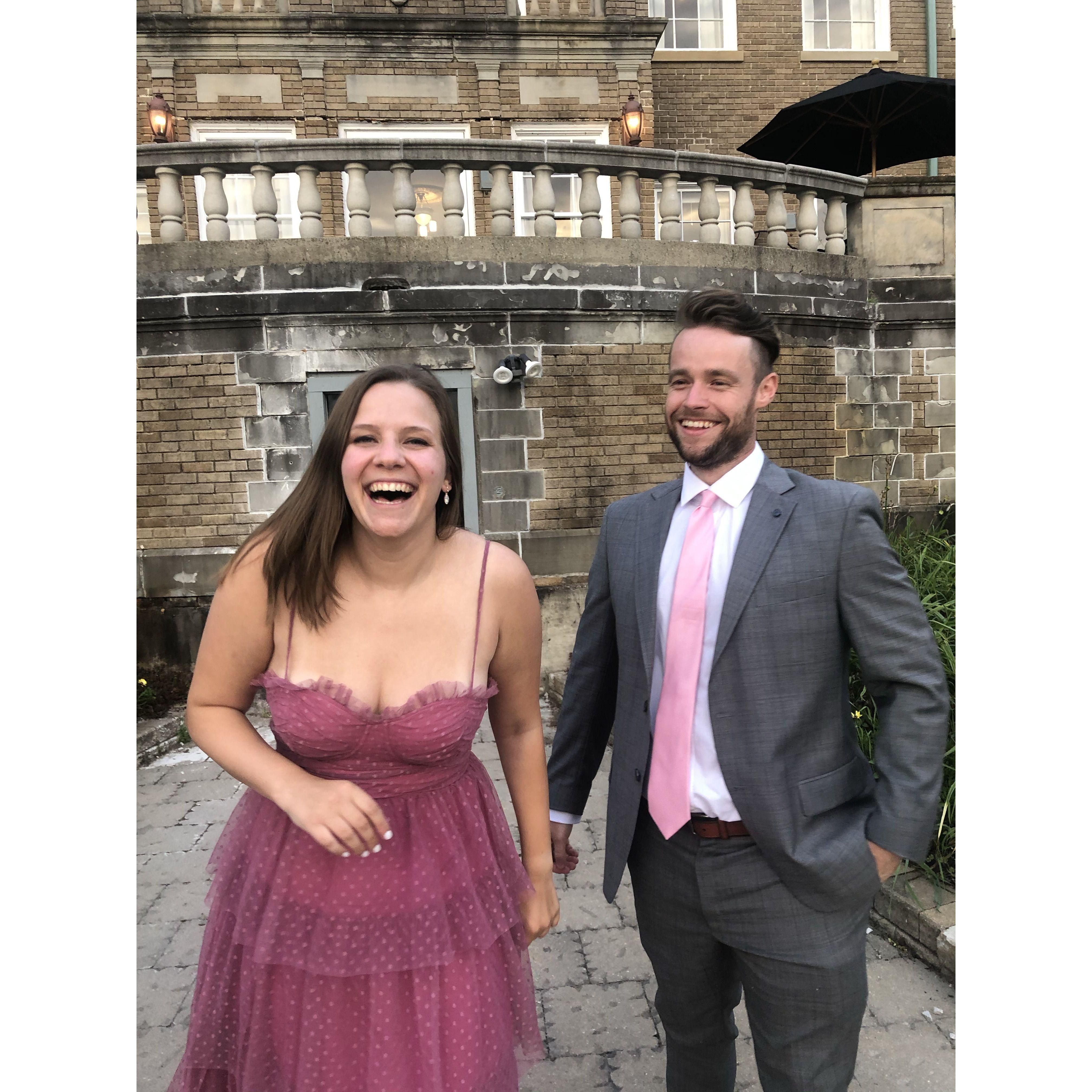 September 2021: One of MANY weddings Hallie & Josh would attend together