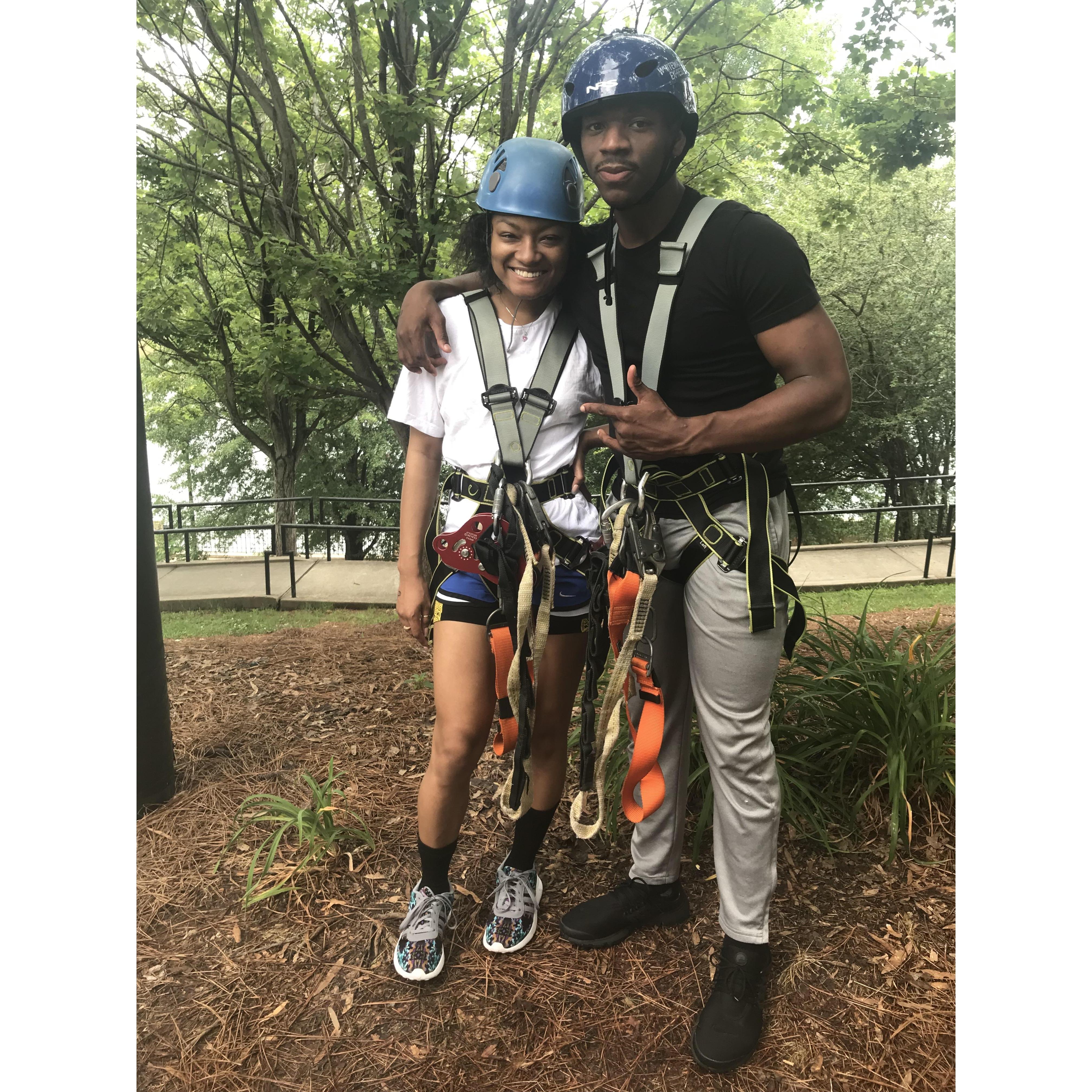 Our first time Ziplining!