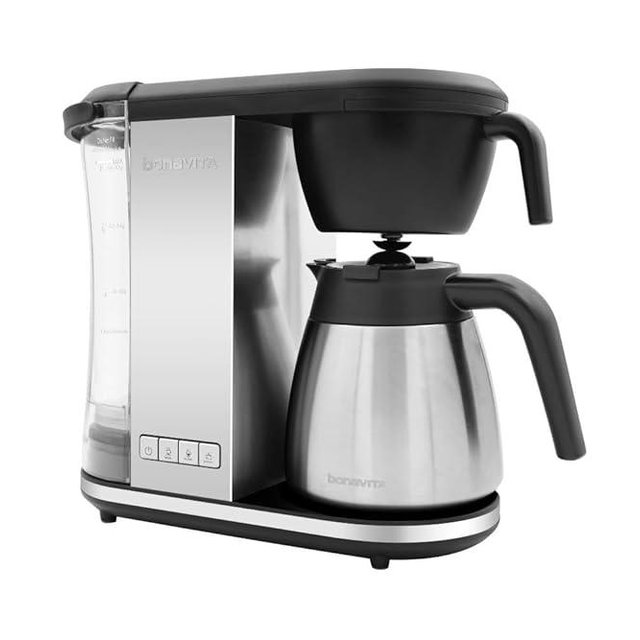 Bonavita Enthusiast 8 Cup Drip Coffee Brewer, Pour Over, SCA Certified Coffee Machine with Thermal Carafe, Stainless Steel Panel, Removable Reservoir