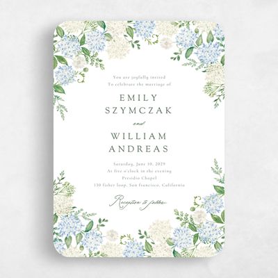 White Rounded Wedding Invitation - Speranza Portrait