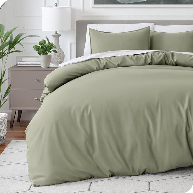 Bare Home Bedding Duvet Cover California King Size - Premium 1800 Super Soft Collection - Lightweight, Cooling - Soft Breathable Bedding Duvet Cover (Cal King, Sage)
