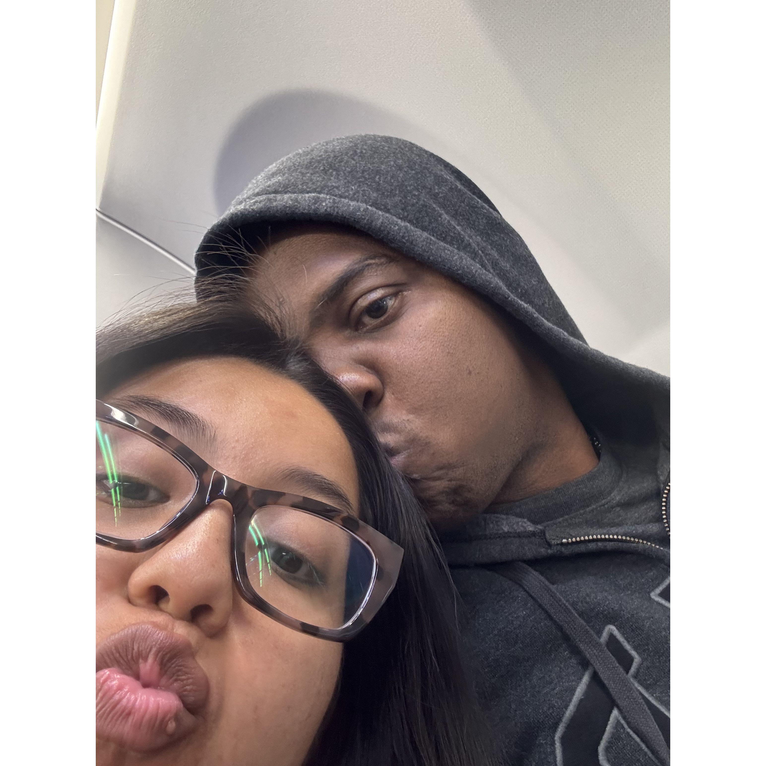 1st plane ride together <3