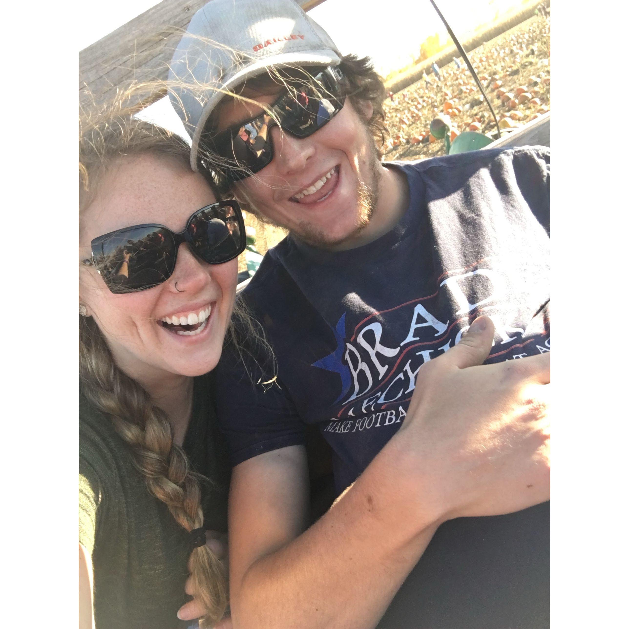 Wagon ride to the pumpkin patch