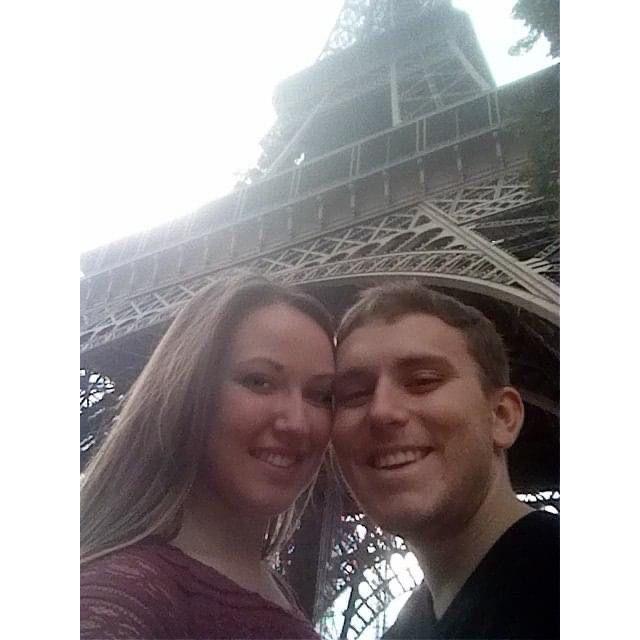 Our one photo of the both of us in Paris