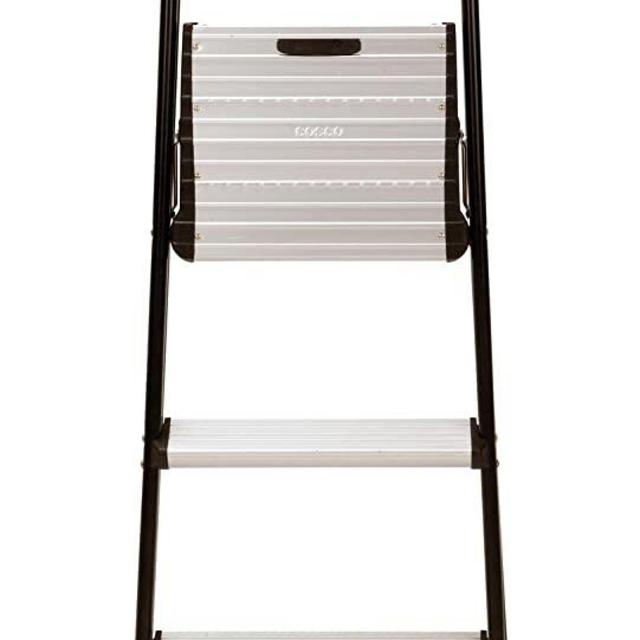 COSCO 11425ABK1E Folding Step Stool with Rubber Hand Grip, 8 Ft. 10 in. Max Reach, ANSI Type 1, 250 lb Weight Capacity, 3, Black
