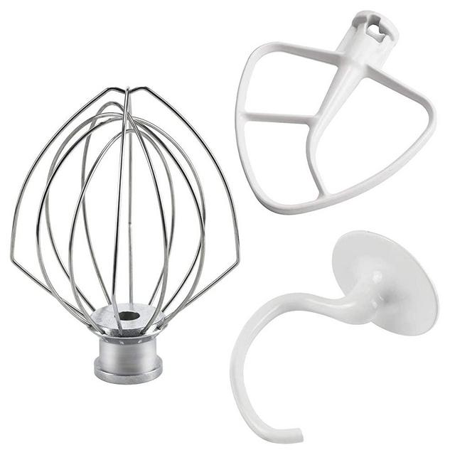KSM150 Mixers Repair Set including K45DH Coated C-Dough Hook&K45B Coated Flat Beater&K45WW Wire Whip 3 pieces repair set Compatible 4.5 QT Tilt-Head Stand Mixer