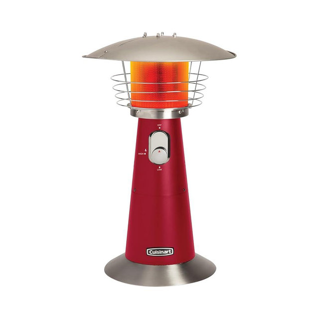 Cuisinart Portable Tabletop Patio Heater, 11,000 BTU Outdoor Propane Heater with Safety Tilt Switch and Adjustable Heat, Burner Screen Guard, 30 sq. Foot Heat Range, Red