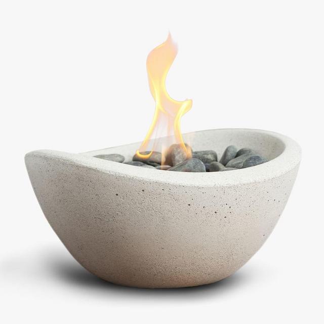 Terraflame Wave Indoor/Outdoor Firebowl, 11"diam., Concrete