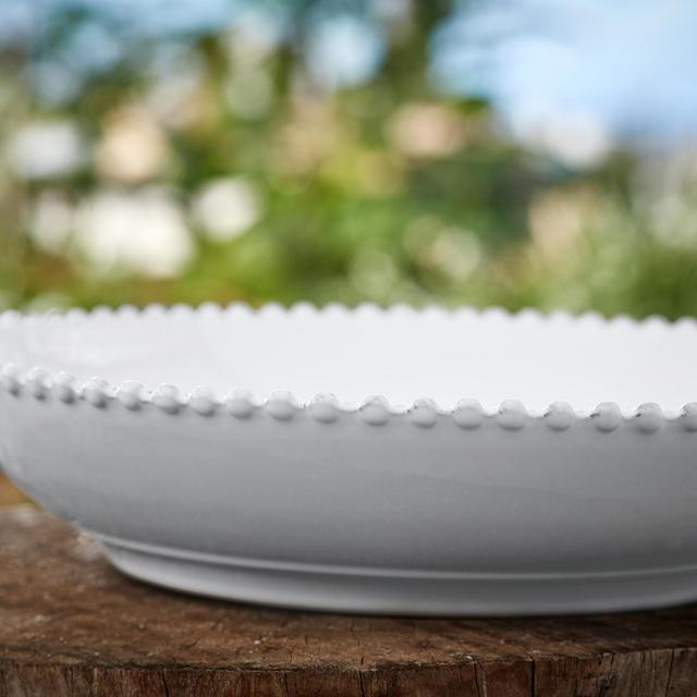 Pearl White Pasta Serving Bowl