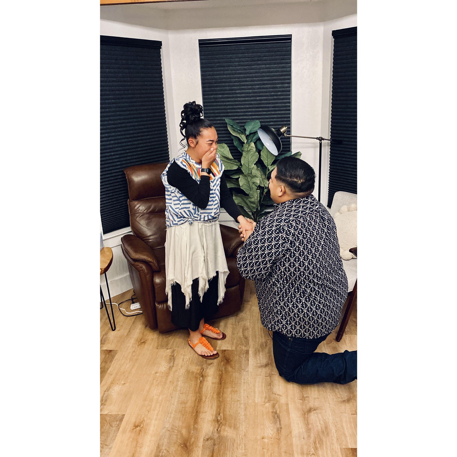 Luis popping the question...
She said Yes!!