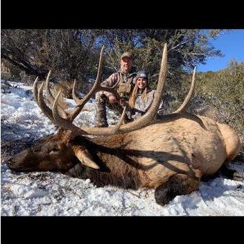 Carley got to punch her first bull elk tag in Ely, NV in 2019 with Britt by her side!