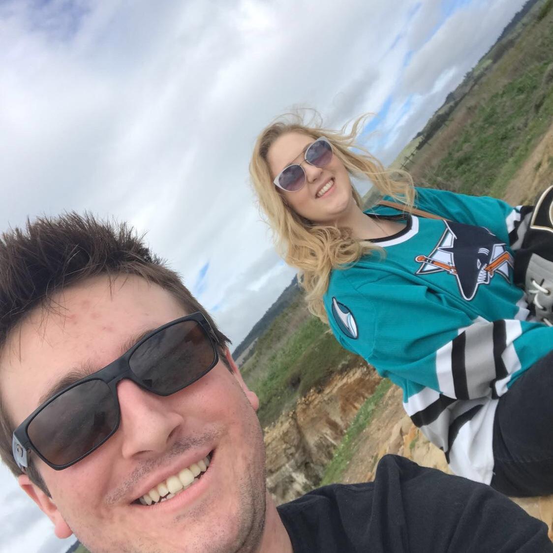 Brad & Amber Dawn on their first road trip to Santa Cruz, 2018