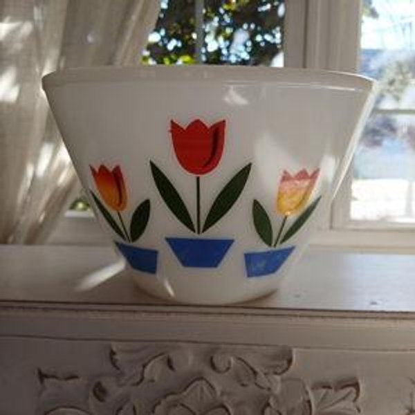 Anchor Hocking Fire King Tulip Mixing Bowl- Etsy