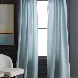 European Linen Curtain in Light Blue
