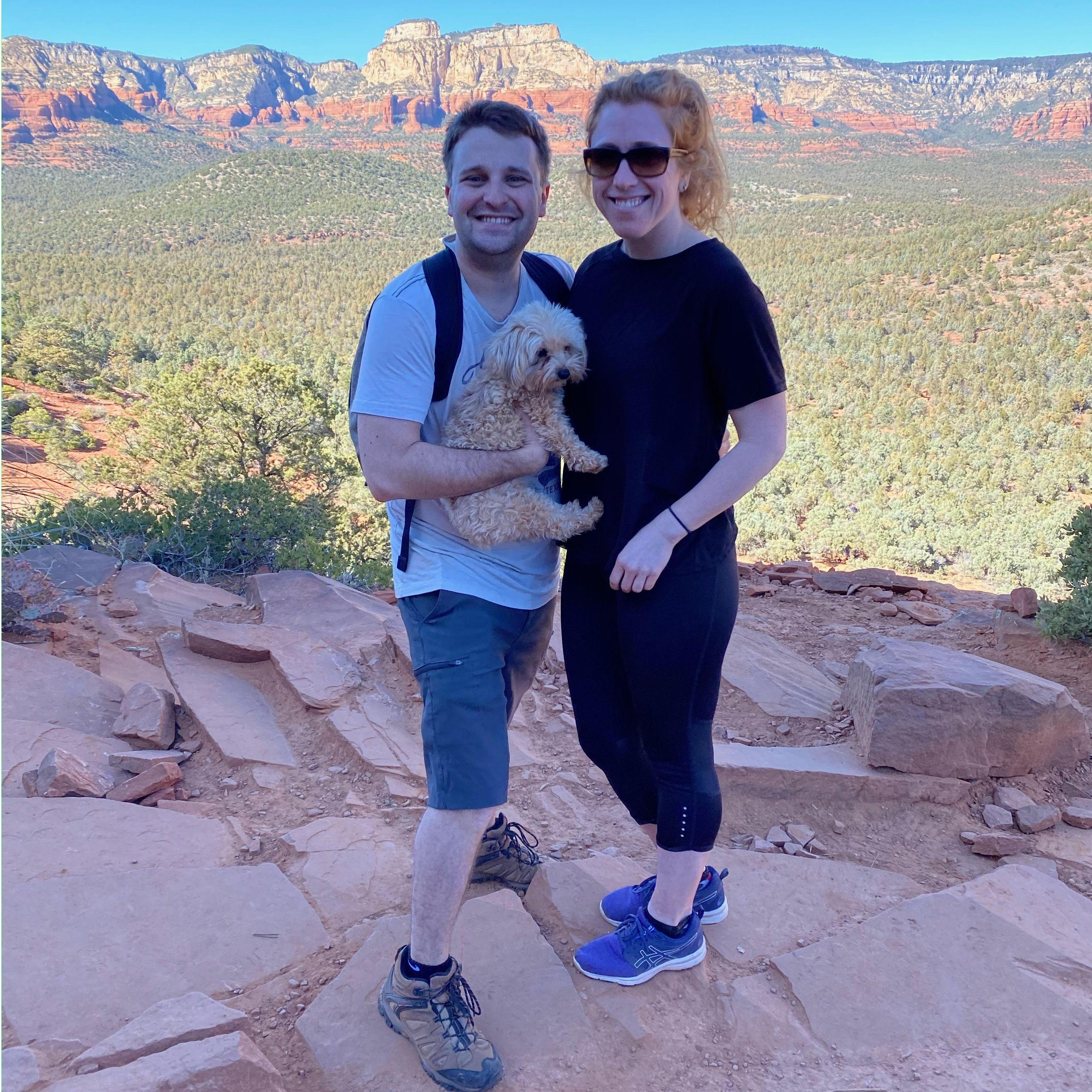 Discovering our love of hiking together in Sedona. Not far from the location that we would get engaged at in a few short years