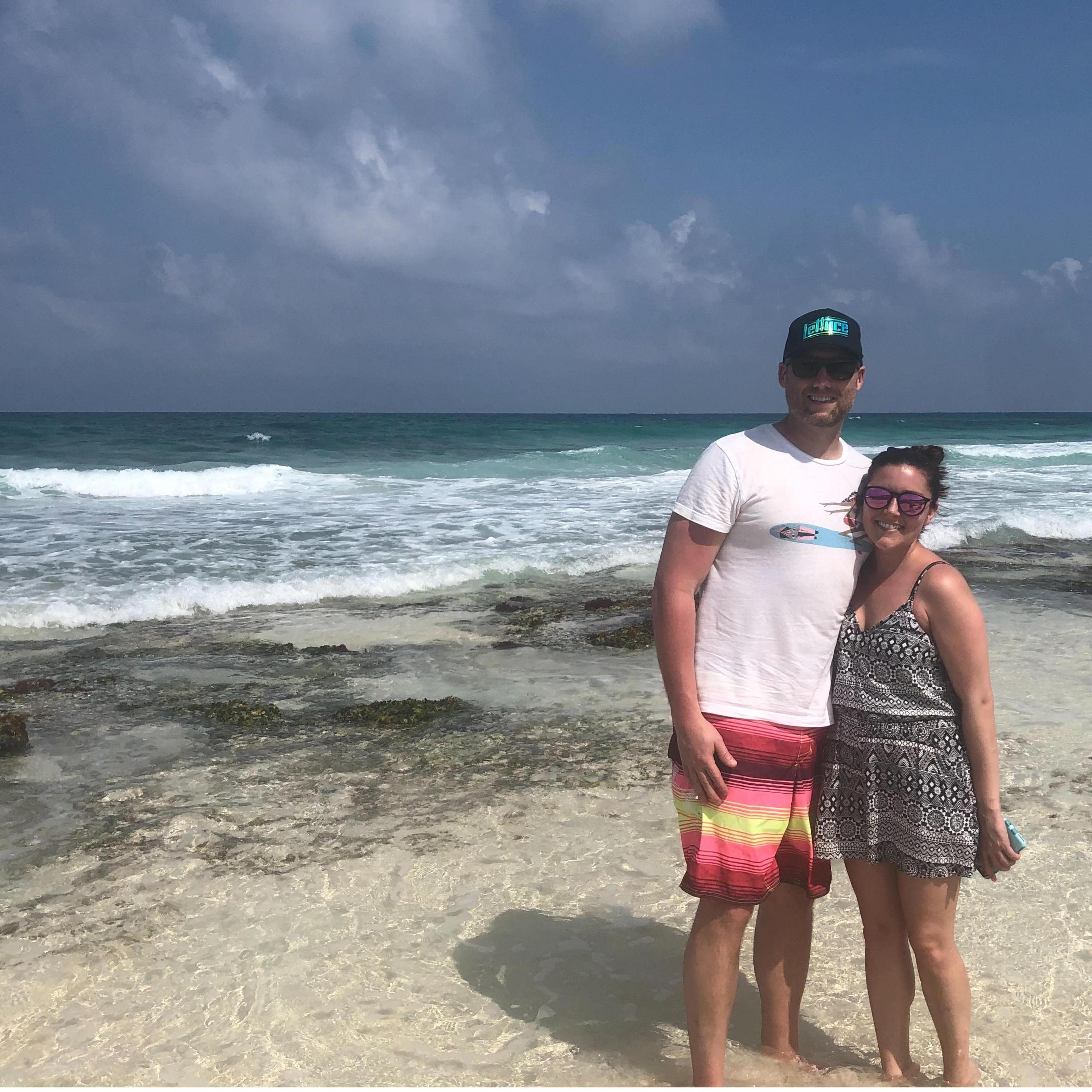 Our first trip abroad to Cancun, Mexico. This photo was taken on Isla Mujeres - the highlight of the whole trip!