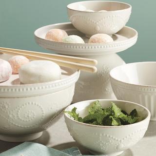 French Perle 8-Piece Luna Nesting Dinnerware Set, Service for 2