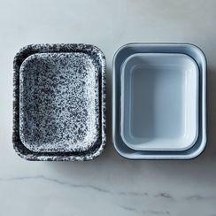 Enamel Roasting Pans (Set of 2), Grey Splatter