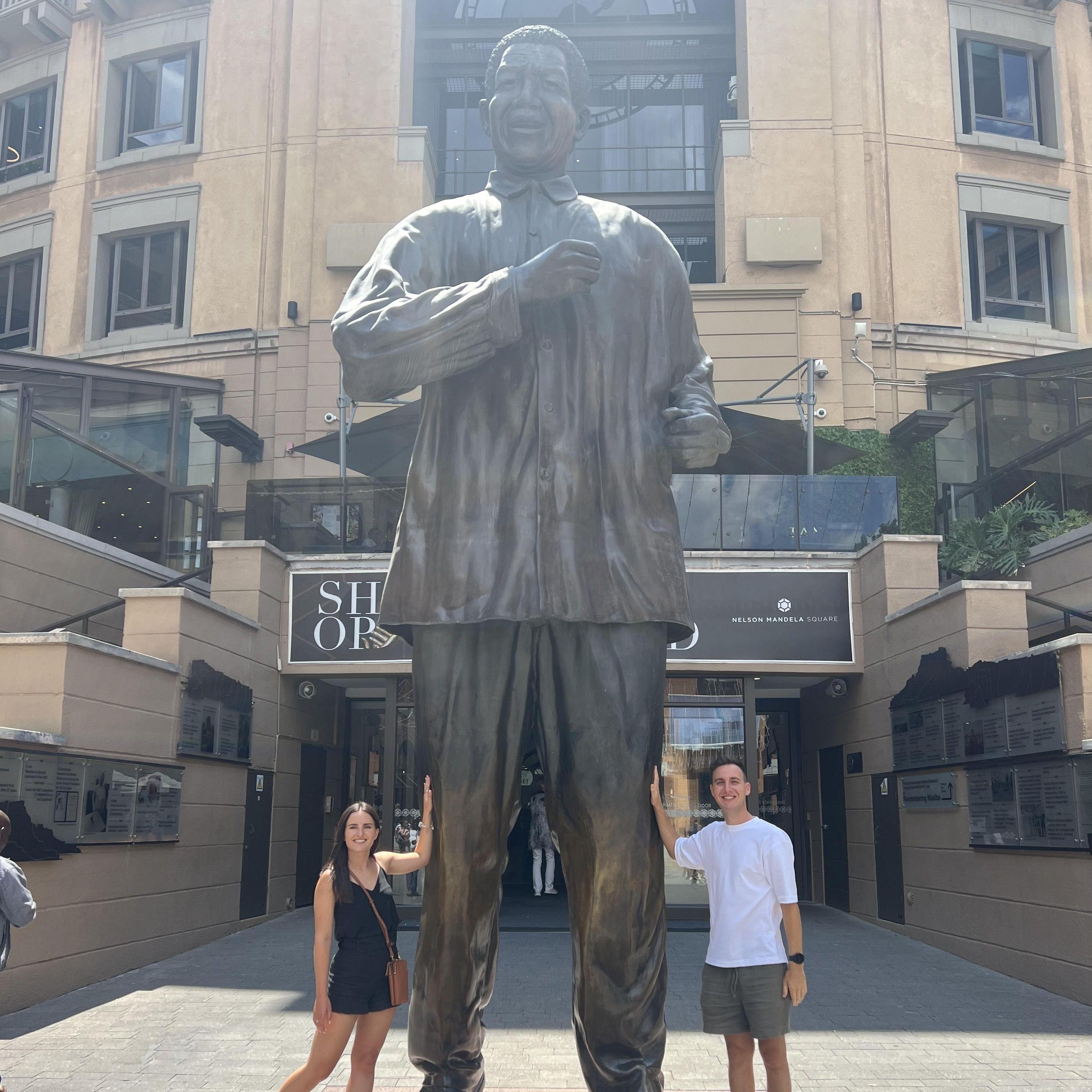 Chris visited Nelson Mandela Square in Sandton City and got to snap a shot with Mr Mandela’s giant statue.
