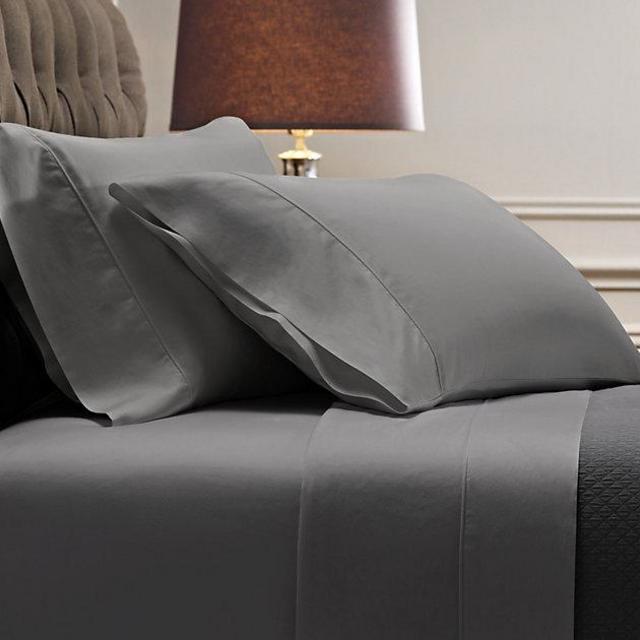 Italian Vintage-Washed 600 Sateen Sheet Set, Size Queen, Color Graphite