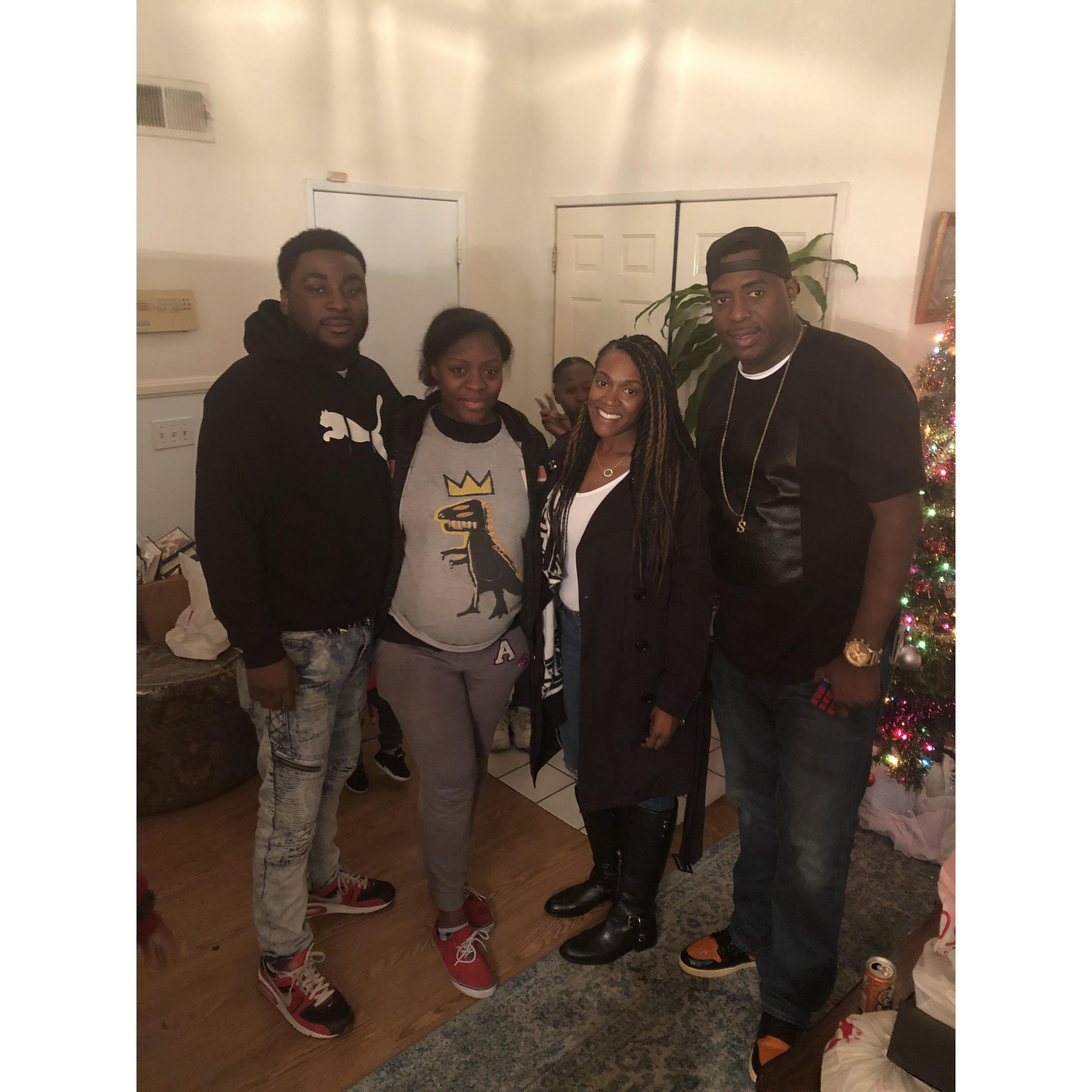 Us with Shawns' daughter and grandson (cooking in the oven)