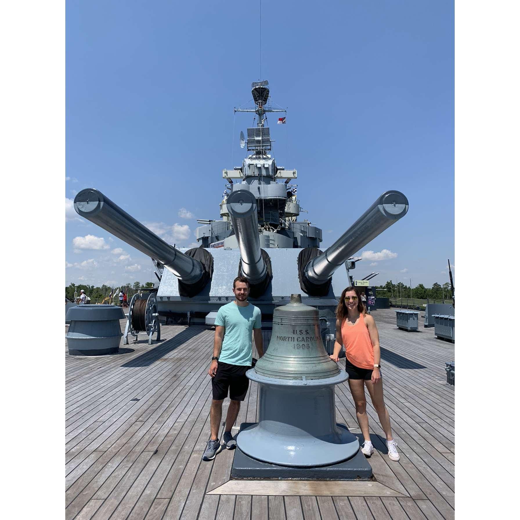 onboard the USS North Carolina