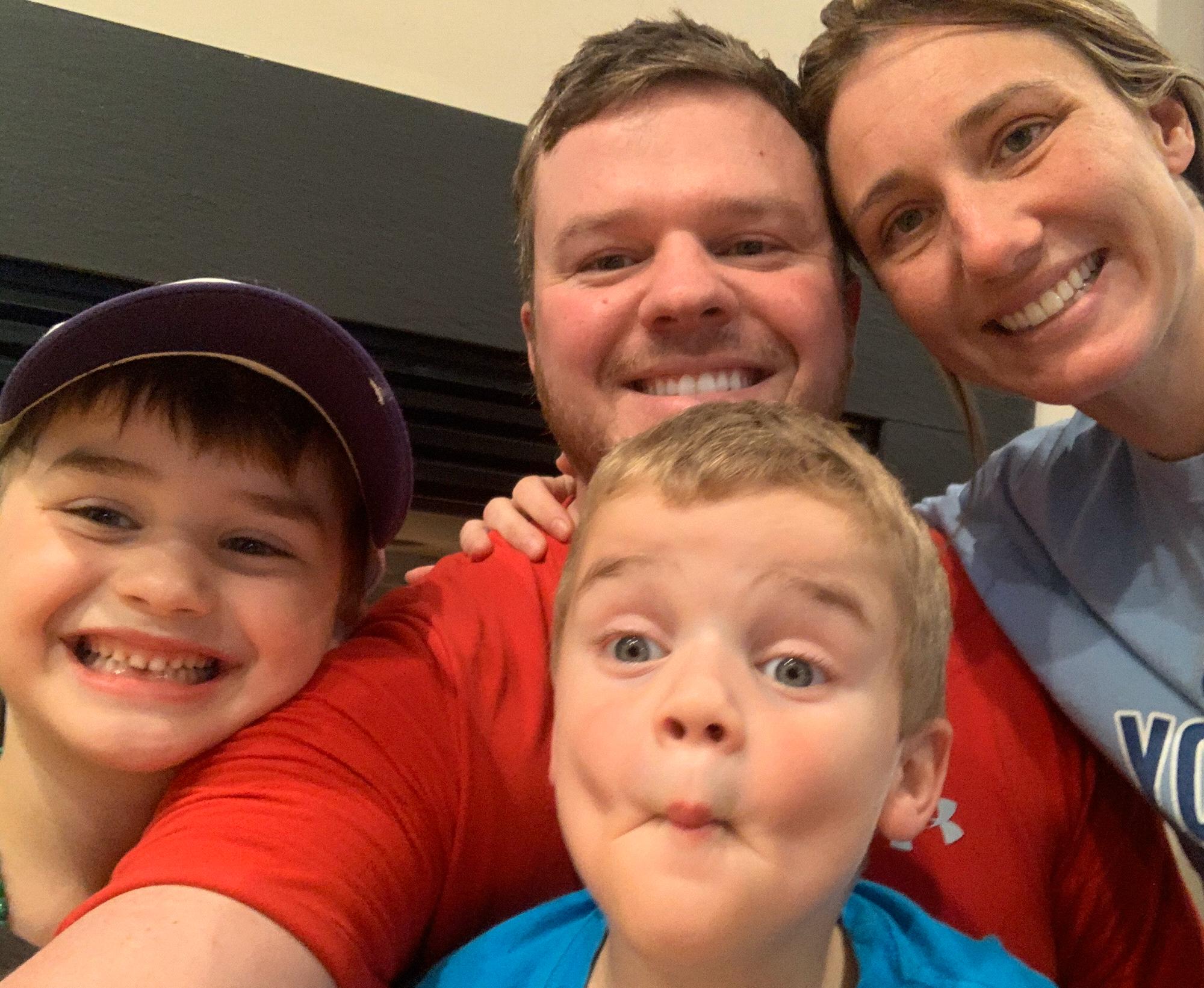 Family photo taken on behalf of Hudson's 4th birthday!