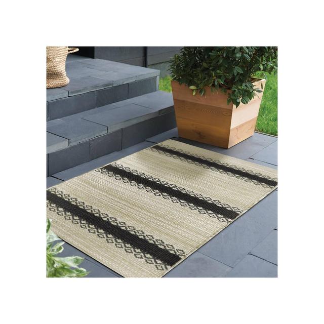 30" x 50" Outdoor Rug Argyle Stripe Black - Threshold™